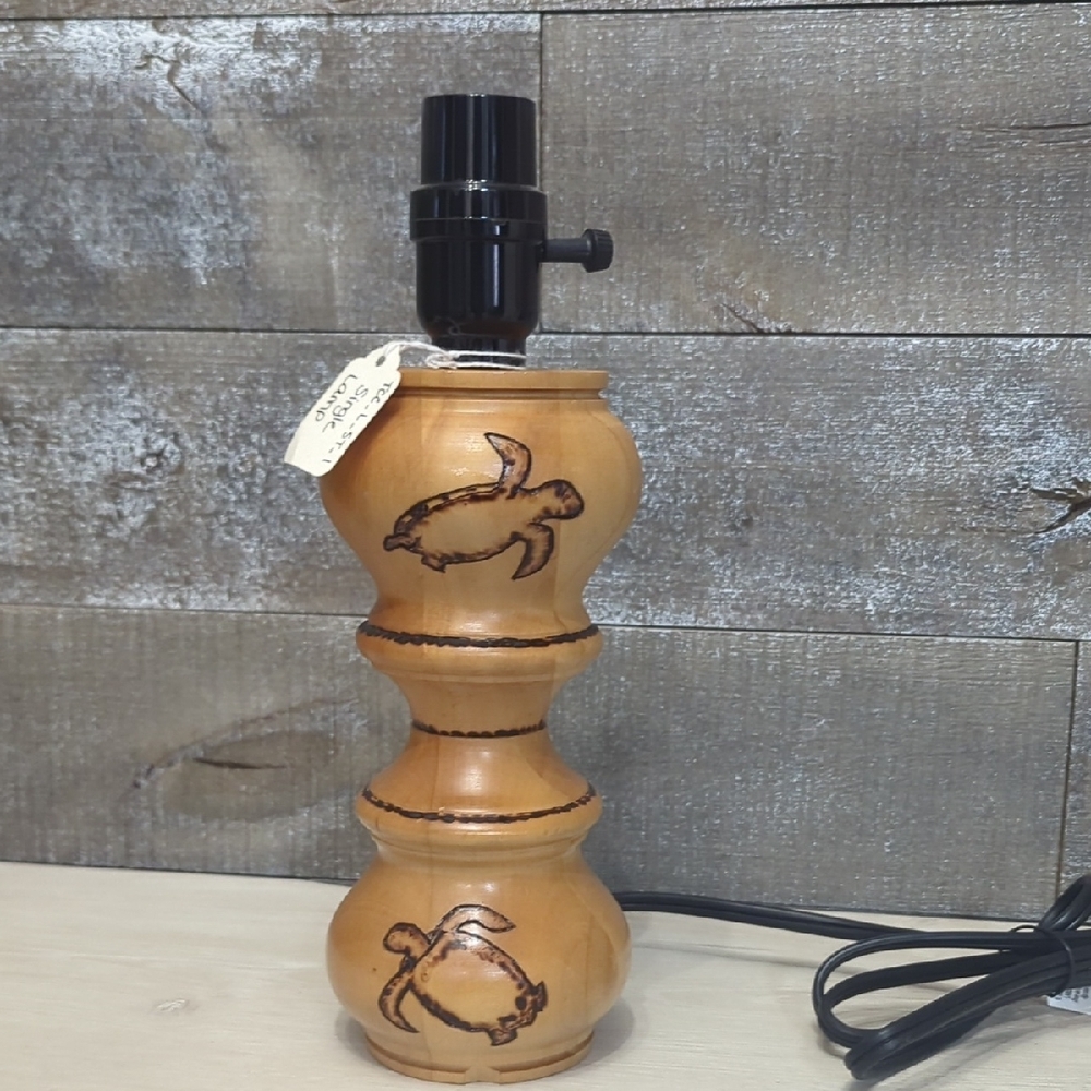 Wooden Turtle Design Lamp Base